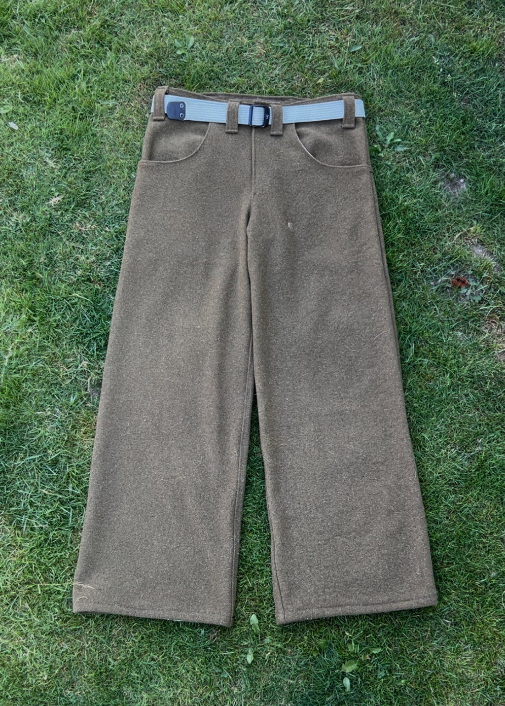 Wool Back Stripe Swaggy Pants